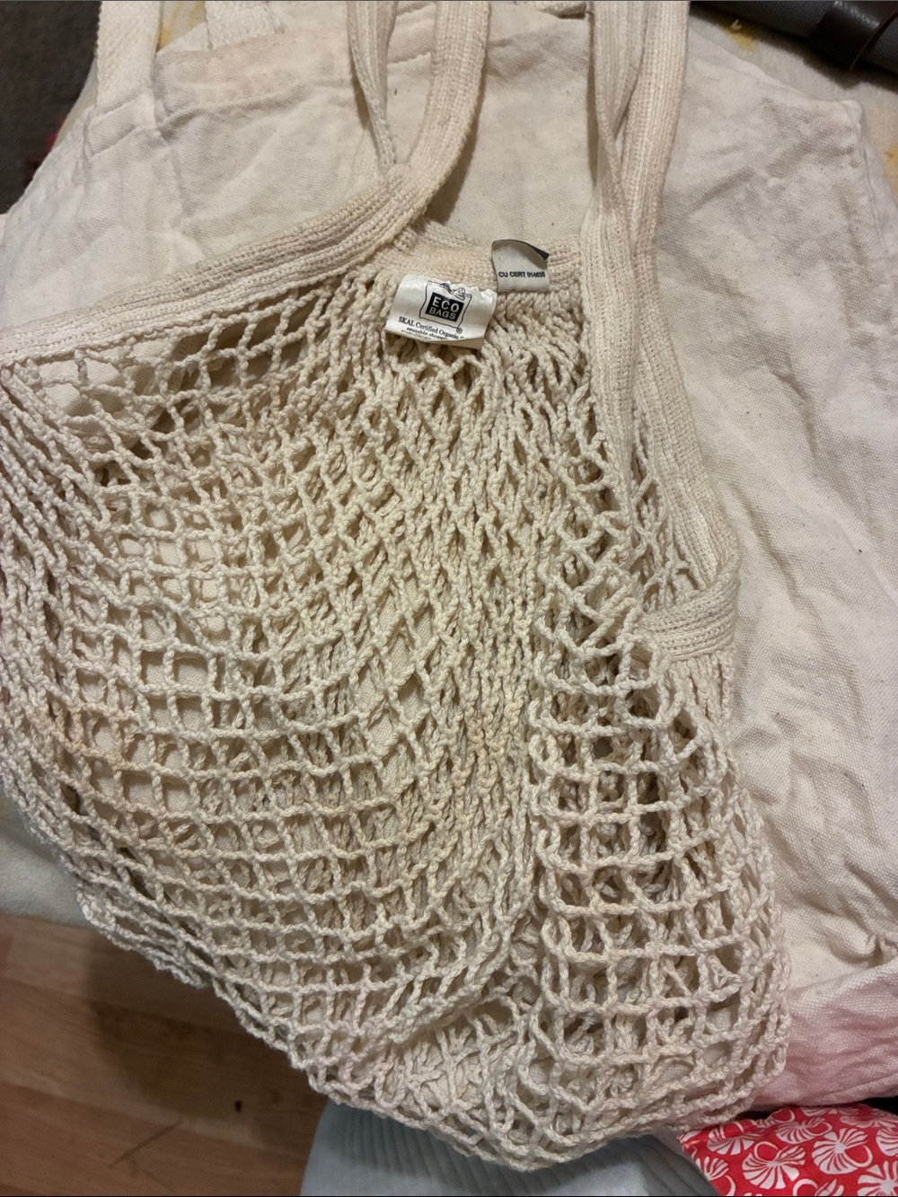 Eco-Style Net Tote Bag in Natural Cream